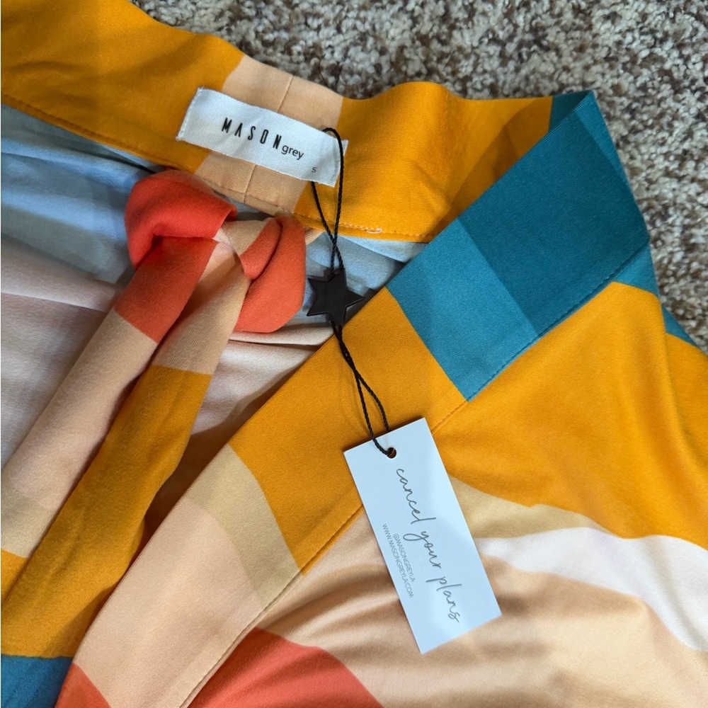 Mason Grey Color Block Sunset inspired Robe sz SM - Picture 7 of 8